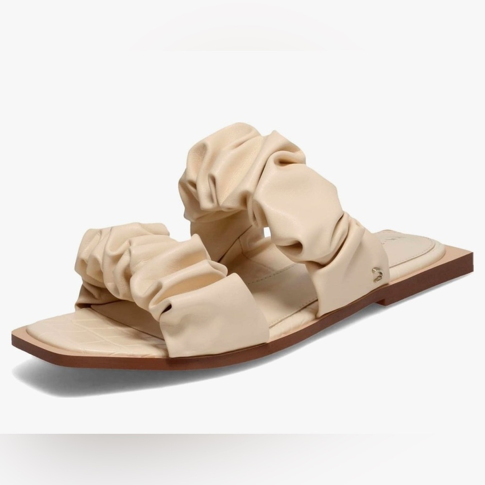 Circus NY by Sam Edelman Women's Iggy Ruffled Strap Slide Sandal Ivory US 5M NIB